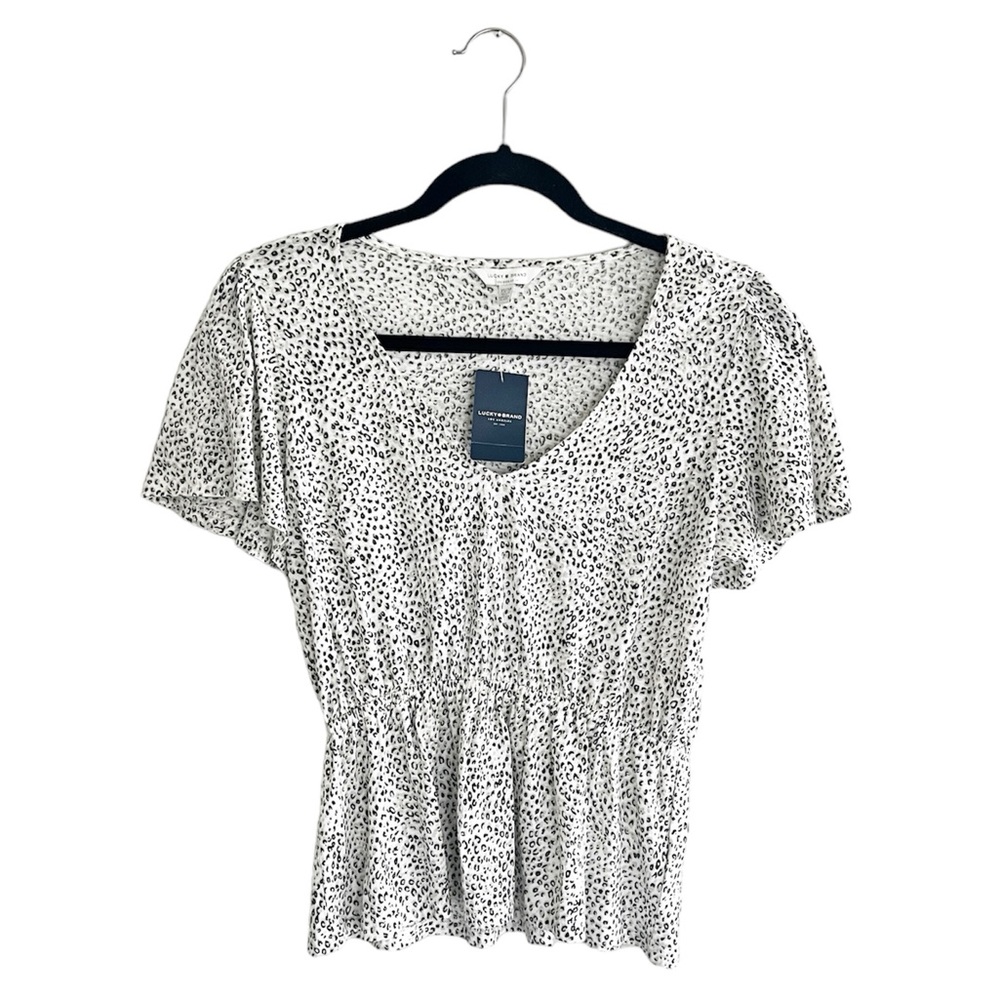 Lucky Brand animal print short sleeve top xs